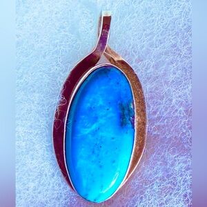 💎 Vintage Signed Sterling Silver & Turquoise Pendant
